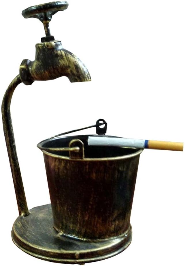 Koala Superstore Retro Iron Art Bar/Outdoor/Indoor Ashtray Faucet Shaped Ash Tray, Bronze Color
