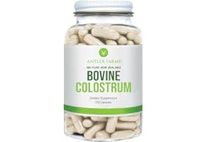 Antler Farms 100% Pure New Zealand Beef Colostrum, 220 Capsules, 500mg - Grass Food, Pasture Growing, Pure, Cold Processed, U