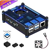 iuniker Raspberry Pi 4 Case, Raspberry Pi 4 Case with Fan Raspberry Pi 4 Heatsink Raspberry Pi 4 Fan Raspberry Pi Case for Raspberry 4 Model B/Pi 4b (Blue)