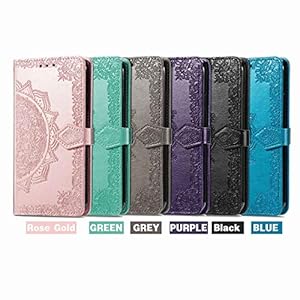 HAOTIAN Cover per Oppo A52/A72/A92 Cover, Custodia Chiusura Magnetica Flip Case Stile, Pelle PU Mandala Sbalzato con… - immagine 8