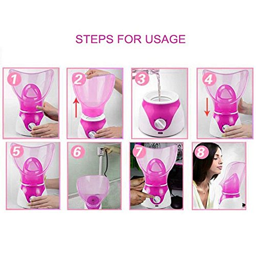 Lightton Spa Home Facial Steamer with Timer,Hot Mist Moisturizing Cleaning Pores Clearing Blackheads,Rejuvenate and Hydrate Your Skin for Youthful Complexion,Bonus 1 Piece 20ml Empty Bottle - Thumbnail 4