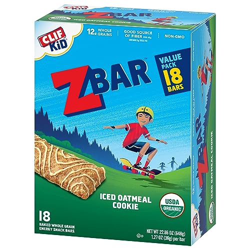 ZBAR – ICED OATMEAL COOKIE – SOFT-BAKED ENERGY SNACK BARS – NON-GMO – 12G WHOLE GRAINS – USDA ORGANIC GRANOLA BARS (18 PACK)