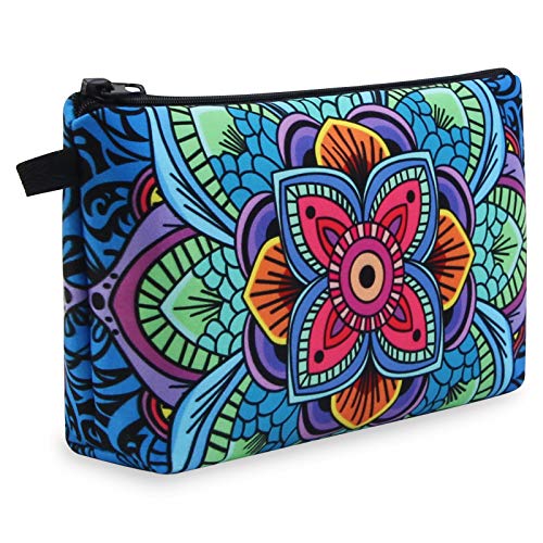 Small Makeup Bag, MAGEFY Portable Travel Cosmetic Bag with Zipper Waterproof Makeup Pouch Multifunctional Small Make up Bag for Women Dark Blue 0179