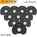 (10 PACK) Segmented Circular Cut Oscillating Multi Tool Saw Blades for Fein Multimaster Bosch Craftsman Dremel Multi-max Ridgid Chicago
