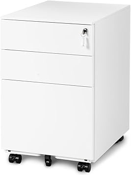 3 Drawers 5 Wheels Mobile File Cabinet Filing Pedestal Lockable Storage For A4 Metal Solid Pedestal With Keys Amazon Co Uk Office Products
