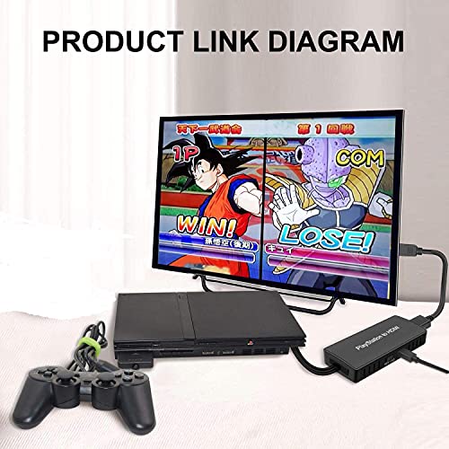 Azduou PS2 to HDMI Converter HDMI Cable for PlayStation 2/ PlayStation 3 Console. Connecting PS2/ PS3 to HDTV with True Ypbpr HD Signal Output (100% Improve Video Quality)