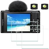 ULBTER Screen Protector for Sony ZV-1F ZV1F Vlog Camera & Hot Shoe Cover 0.3mm 9H Hardness Tempered Glass Cover Anti-Scrach A