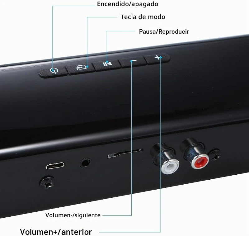 Barra de Sonido para televisores,Luxus inalámbrico BT 4.0 Altavoz SoundBar TV de Cine en casa 3D de Bass televisor de subwoofer con RCA Line – Mando a Distancia — foto 6 de 8