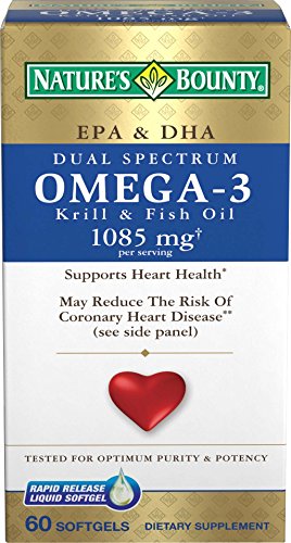 Natures Bounty Dual Spectrum Omega-3 Krill and Fish Oil Softgels, 60 Count
