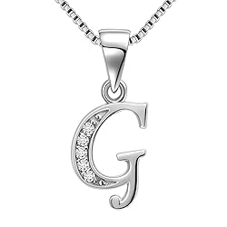 Aurora Tears Letter G Necklace Initial 925 Sterling