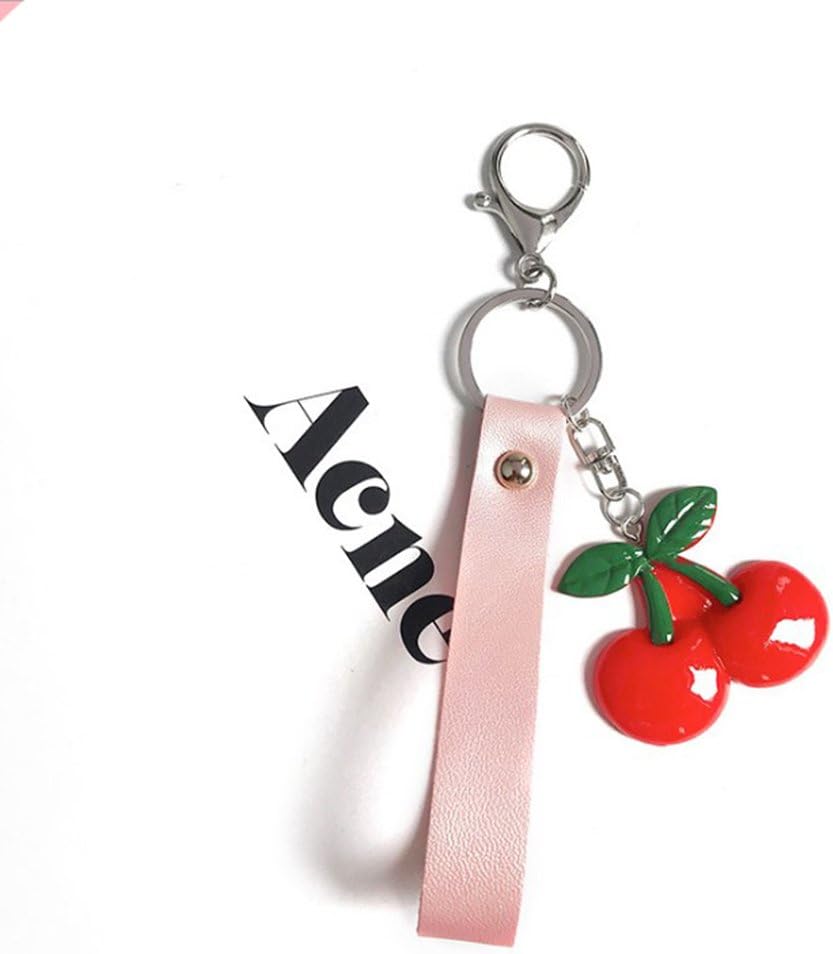 Cute Keyring Acrylic Keychain With Fruit Pendant For Backpack Schoolbag Handbag Decor 6x5x6cm 1Pack
