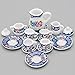Odoria 1/12 Miniature Porcelain Tea Set 15Pcs Dollhouse Decoration Accessories, Blue Blossom