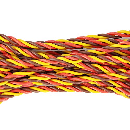 OliYin 20pcs Male to Male Plug Twisted Wiring 100mm 10cm 3.93inch 26AWG 30 Cores RC Servo Extension Lead Cable for Futaba JR