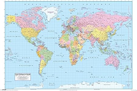 poster carte du monde en français Générique Carte du Monde en Français   61X91,5 Cm Affiche/Poster 