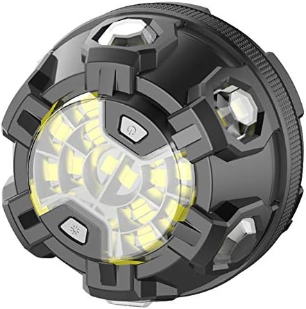 MADCAP LED Emergency Warning Security Safety SOS Flash Strobe Lights Auto Car Truck Windshield Deck Grill Dash (White/Amber, 3xAA Batteries Operated) (Black)