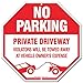 Private Driveway Sign, No Parking Sign, 12x12 Inches, Rust Free .040 Aluminum, Fade Resistant, Made in USA