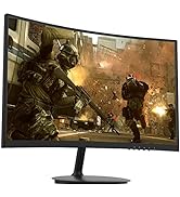 Fiodio 24" Curved 75Hz Refresh Rate LED Monitor Full HD 1080P HDMI VGA Ports with Speakers, VESA ...