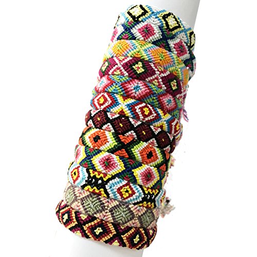 Rimobul Nepal Woven Friendship Bracelets - 12 pack
