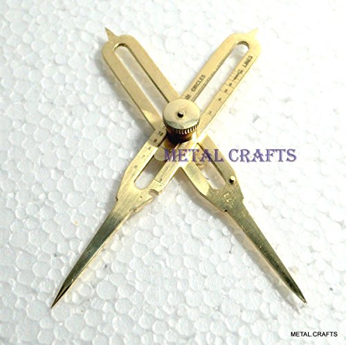 Omaira Naaz Solid Brass Divider Drafting Proportional Tool 6" Navigational Compass Caliper