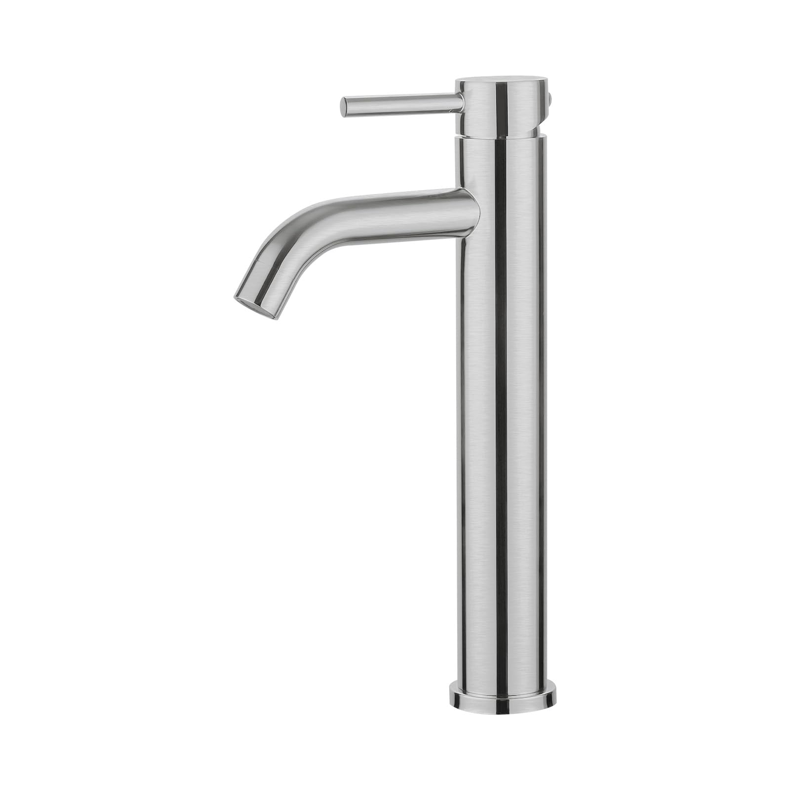 Ibergrif Tall Basin Mixer Tap, Bathroom Sink Mixer Tap, High Rise Single Lever ‎Brushed Nickel, Stainless Steel M11203A