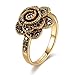Mytys Vintage Classic Black Marcasite Rose Flower Gold Fashion Rings (9)
