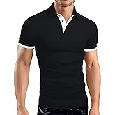 LOGEEYAR Men Polo Shirt Slim Fit Short Sleeve Cotton Golf Shirt Solid Performance Casual T-Shirts