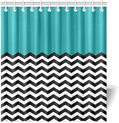 Amazon Com Black And White Chevron Stripe Pattern Waterproof Bathroom Decor Fabric Shower Curtain Polyester Fabric 66 X 72 Inches Home Kitchen
