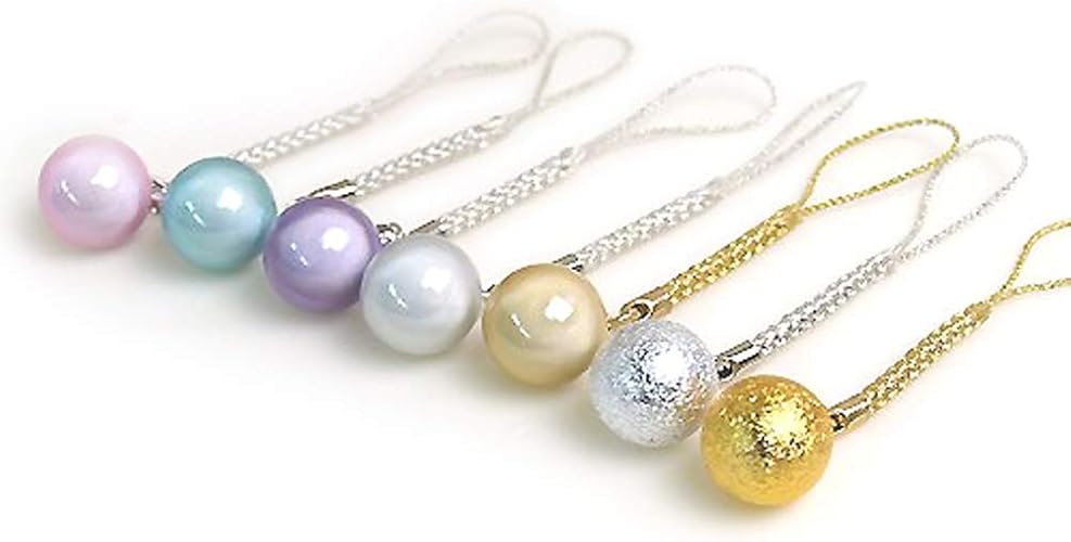 Amazon Co Jp 水琴鈴 七色セット 丸玉 ミュージックボール 根付 ストラップ キーホルダー 風水 ハーモニーボール ガムランボール 鈴の音 ジュエリー