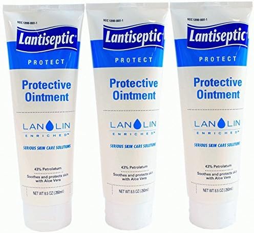 Lantiseptic Protective Ointment 8.5 oz Tube - Pack of 3 - (With Aloe Vera and Petrolatum helps treat and prevent Diaper Rash)