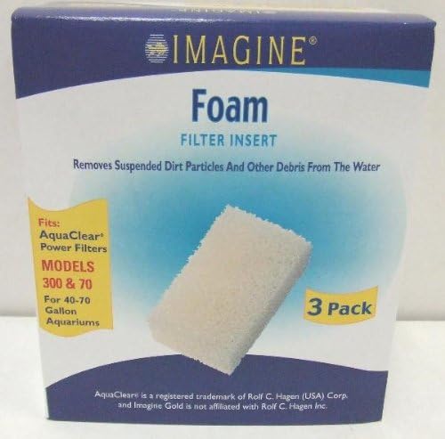 Imagine Gold AIM71396 3-Pack Aquaclear Foam Insert, 70-Gallon