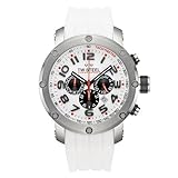 TW Steel Men's TW122 Grandeur Tech White Rubber Chronograph Dial Watch