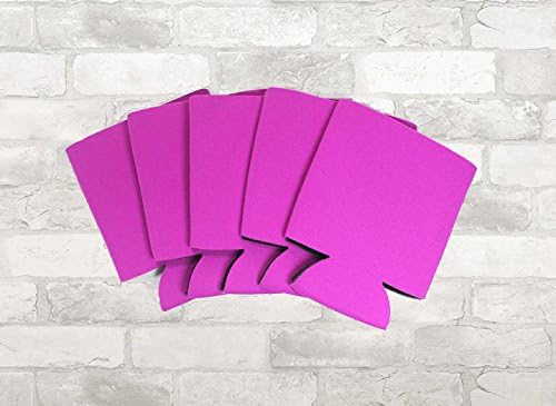 FUSCHIA 25 PACK of Premium Blank Beverage Insulator Can Coolers for Soda & Beer. 25 Blank FUCHSIA Can Coolers, Heat Transfer Vinyl, Fabric Ink, Screen Print, Sublimation, Wedding, Party, Reunion