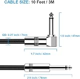 New Bee 3m/10ft Guitar Cable 1/4 Straight to Right Angle 22AWG view 5