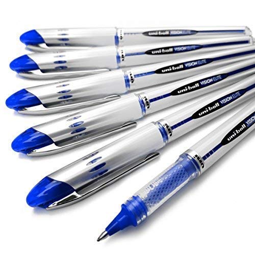 Uni-Ball Vision Elite - UB-200 - Liquid Ink Rollerball Pen - Pack of 6 (Blue)