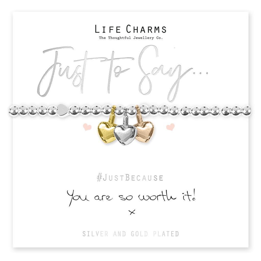 Life Charms Women Jewellery You are Worth It Bracelet Wristband Ladies Gift