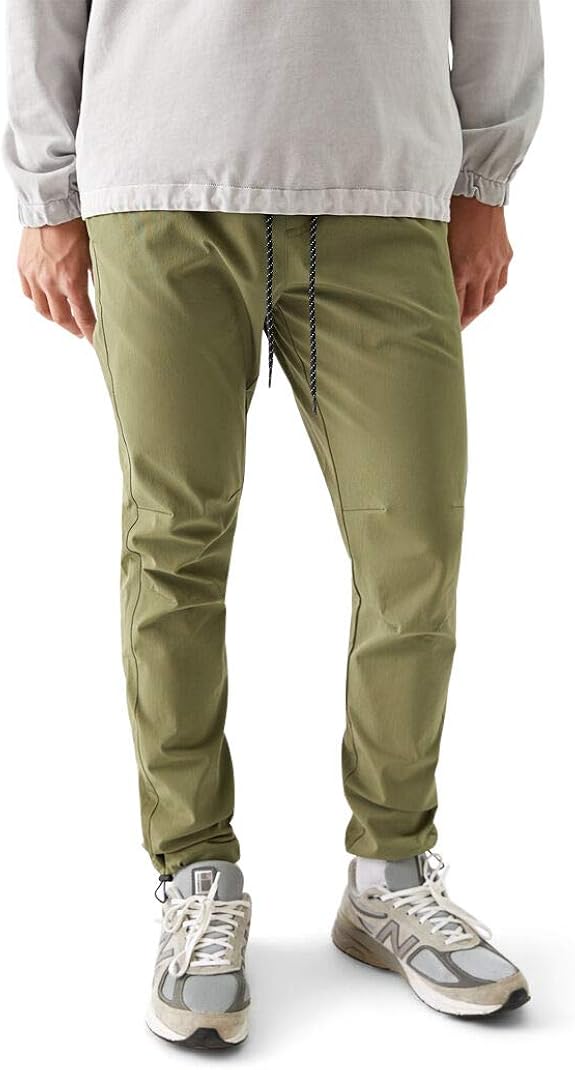 PacSun Men's Green Crinkle Nylon Jogger Pants Size Large at Amazon Men