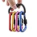 D-FantiX Aluminum D-Ring Locking Carabiner Keychain Spring Clip Lock Carabiner Hook Outdoor Camping Equipment Pack of 5