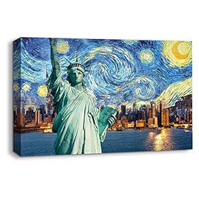 Van Gogh Starry Night Painting Artwork for Home Framed