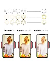 Selfie - Anillo de luz con soporte para teléfono móvil para hacer stream maquillaje en vivo