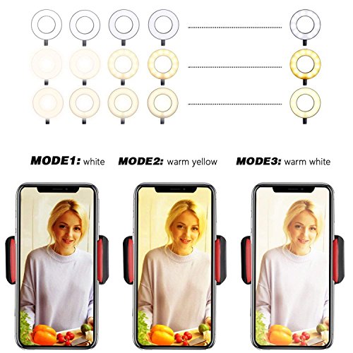 UBeesize Selfie Ring Light with Cell Phone Holder Stand for Live