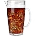 Lily's Home Break-Resistant Plastic Pitcher with Lid, Food Safe and BPA-Free, Sturdy and Ideal for Indoor or Outdoor Use for Lemonade, Beer or Water, Iced Tea, Classic Design (64 oz)