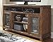 Signature Design by Ashley Tamonie Extra Large TV Stand with Fireplace Option Rustic Brown