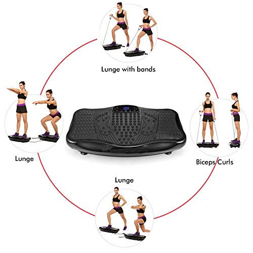 Evokem Hurtle Vibrating Platform Exercise Machines as Equipment For Home to Balance Your Weight with Remote Controller & Balance Straps [ARRIVE in 3-7 DAYS] (Black) - Thumbnail 4