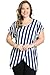 My Yuccie Women's Scoopneck Stripe Blouses Cross Tops with Overlay Hem Plus Size