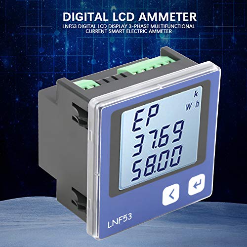 Walfront Digital 3-phase Ammeter, LNF53 Digital LCD Display Three-Phase Multi-Functional Intelligent Power Meter AC380V 5A-3P4W - Thumbnail 5