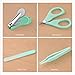 VIBON Light Green Bear Shape Baby Manicure Kit,Safe Baby Bear Nail Clipper,Scissors,Tweezers and Nail File(4 Pcs),Baby Nail Care Set for Newborn,Infant,Toddler,Kids