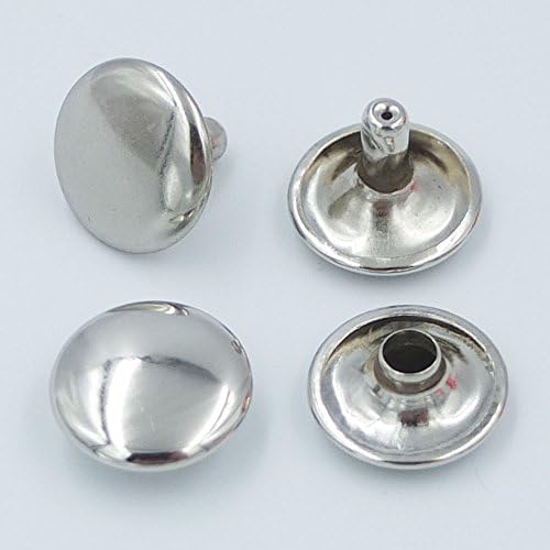 Bluemoona 100 Sets - Double Round Cap 12mm 1/2" Rivet Stud Leather (Nickel)