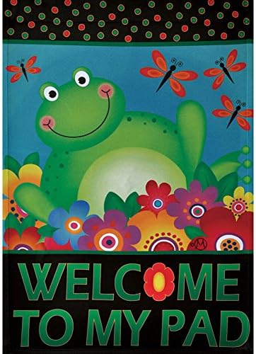 WELCOME TO MY PAD FROG GARDEN FLAG