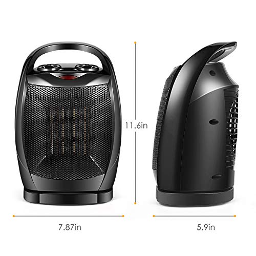 Ceramic Space Heater, 750W/1500W Portable Desk Small Quiet Fast Heating Fan, Overheat & Tip-Over Protection, Energy Efficient Space Heater for Office Desktop and Home