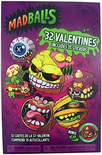 MadBalls Series Greeting Cards with Stickers, 32 Count